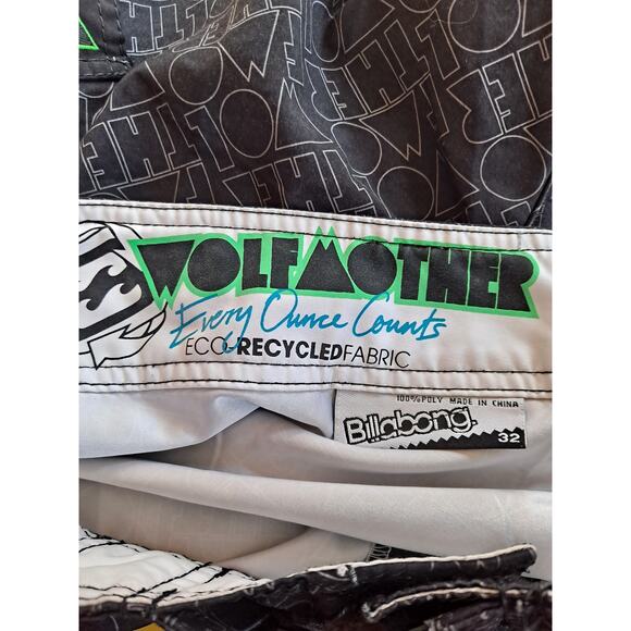 Billabong‎ Wolfmother Design Shorts Eco Recycled Fabric Size 32 - Picture 4 of 7
